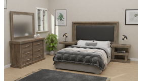 Houghton Headboard & Pedestal, Napoca and Black