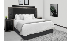 Atlas Headboard and Pedestal Monument oak & Graphite Black