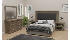 Houghton Headboard & Pedestal, Napoca and Black