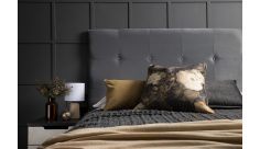 Lea Queen Headboard, Grey Velvet